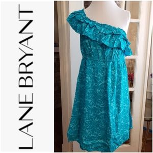 Lane Bryant One Shoulder Dress in Teal
